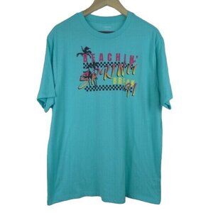 Cabana by Crown & Ivy Spring Break 91 Adult T-Shirt Large Blue Short Sleeve Top
